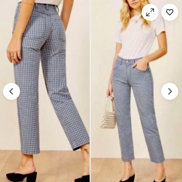 REFORMATION Roper Jean in Valley Plaid - Picture 2 of 3